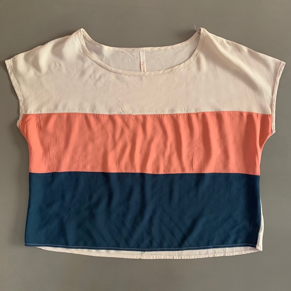 color-blocked cropped blouse